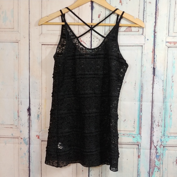 ➝ 2/$12 - Black Lacey Camisole - Picture 3 of 8